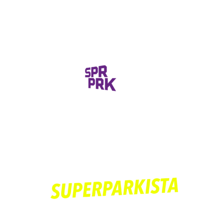 SPRPRK-hexagon logo. Menoa ja meininkiä SuperParkista.